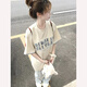 哈魯?shù)厦朗礁呓执汤C短袖t恤女夏季新款純棉半袖復(fù)古寬松設(shè)計(jì)感半袖上衣 杏色 M （80-110斤）