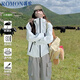 羅蒙（ROMON）三合一沖鋒衣男夾克連帽外套女情侶裝戶外登山服白色單款L