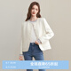 樂(lè)町甜美少女粗花呢小香風(fēng)外套2025春季新款寬松精致拉花紐扣上衣 云霧白(現(xiàn)貨) S
