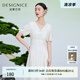 迪賽尼斯（DESIGNICE）新中式裙子夏季新款國風盤扣收腰薄款短袖連衣裙女 奶白 S