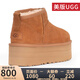 UGG【斷碼清貨JD物流】美版秋女款保暖加厚底迷你短筒雪地靴1135092 CHE-栗色 36