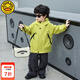 G.DUCKKIDS兒童沖鋒衣男童外套春秋2025新款連帽防水小童夾克休閑百搭衣服 綠色 90 （建議寶寶10-12公斤 24-36