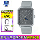 卡西歐（CASIO）手表小方塊皮帶鋼帶月相熊貓配色石英情侶表日韓表 MTP-M305M-8AVDF