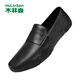 木林森男鞋商務(wù)休閑豆豆鞋頭層牛皮軟底英倫風(fēng)軟皮樂(lè )福皮鞋 66913