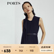 PORTS寶姿 商場(chǎng)同款新品氣質(zhì)百搭不對(duì)稱(chēng)系帶連體褲LL8P041NWB011 丈青 L (8)