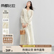 尚都比拉國風(fēng)刺繡新中式套裝女情人節(jié)送禮V字國領(lǐng)系帶長袖襯衫A字裙兩件套