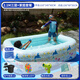 博士豚嬰兒游泳池家用大型兒童充氣泳池玩具游泳桶洗澡盆戶(hù)外氣墊游泳池 2.1M三層+電泵