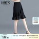 絲柏舍荷葉邊半身裙2025夏裝新款女裝不規(guī)則高腰包臀裙