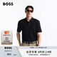 BOSS【100%棉】男士2025夏季新款徽標(biāo)印花棉質(zhì) Polo 衫 001-黑色 L