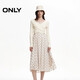 ONLY 2024春季新款氣質(zhì)淑女綁帶假兩件中長(cháng)款連衣裙女|124107014