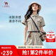 駱駝（CAMEL）戶外速干連體短褲女寬松工裝風(fēng)夏季防曬抵紫外線收腰顯瘦套裝4074