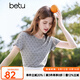 百圖betu女裝2025夏季新款T恤圓領(lǐng)意趣波點(diǎn)簡潔氣質(zhì)短袖上衣女2503T23 灰色 S