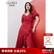 歌莉婭連衣裙度假出游穿搭夏季新款紅色氣質(zhì)顯瘦訂婚禮服裙子124R4K460 53R椒紅 M (160)