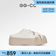 GG-CC【云朵松餅】春季新款時(shí)尚厚底半拖板鞋一腳蹬休閑鞋女G25U9717 米白色 37