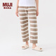 無印良品（MUJI）女式 發(fā)熱毛毛紗 家居長(zhǎng)褲 睡褲家居褲子女款冬季 FD10CC3A 棕色條紋 S-M(160/66A)