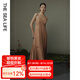 THE SEA LIFE歐海一生夏新款緞面吊帶連衣裙不對稱(chēng)擺2117 茶色 M