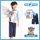 PAW PATROL汪汪隊(duì)夏季胖兒童睡衣男孩純棉薄款短袖中童幼兒園家居服可外穿 PA1735 丨藍(lán)色阿奇丨A類 120 cm 丨身高105-115cm丨30-35