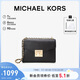 MICHAEL KORS禮物送女友輕奢MK女包ROSE皮質(zhì)鏈條單肩斜挎信封包 中號 黑色