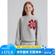 ELLE KIDS愛心四葉草印花衛(wèi)衣女童吸濕透氣圓領(lǐng)休閑運(yùn)動上衣