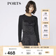 PORTS寶姿 新品女裝優(yōu)雅圓領(lǐng)提花魚尾下擺連衣裙SA9D004GFB012 黑色 L (8)