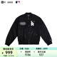 NEW ERA x SMFK x MLB 聯(lián)名復(fù)古運(yùn)動夾克刺繡情侶潮流外套男女同款 13429790-黑色 XL