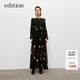 edition連衣裙女2024秋季新款復古宮廷風(fēng)波點(diǎn)印花壓褶兩件裙子新復古回潮 黑杏波點(diǎn)色 M/165