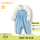 巴拉巴拉兒童衣服女童春秋套裝時尚洋氣背帶褲兩件套 白藍(lán)色調(diào) 100cm