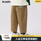 馬·拉丁（M.Latin）/裝春季新款男女童兒童柔軟舒適闊腿褲長褲休閑褲褲子 黃棕色 100 cm
