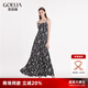 歌莉婭吊帶連衣裙黑白印花別致獨特氣質(zhì)長裙1C2R4K64A 83D黑底米白山茶花印花 S