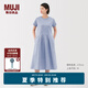 無印良品（MUJI）女式涼感短袖連衣裙女裝裙子25年夏季連身裙涼感物語長裙BC2LKA5S 薩克森藍 M (160/84A)