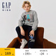 GAP男童秋冬款重磅抓絨貼布繡logo小高領(lǐng)衛(wèi)衣兒童裝593879