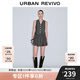 UR2025夏季新款女裝格雷系金屬扣V領(lǐng)無袖連衣裙UWG750077 深灰花灰 (偏短) S