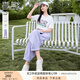 香影休閑套裝女2025年夏季新款一整套搭配短袖t恤紫色褲子兩件套 紫色 L