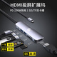 SS SunshinyUSB3.0金屬拓展塢集線(xiàn)器擴展塢HUB一拖多轉換器轉接頭Type-C供電iPad手機平板筆記本電腦HDMI通用 六合一【4K高清HDMI+合金外殼】