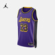 耐克喬丹洛杉磯湖人隊男子透氣美式球衣速干JORDAN NBA DO9530 508全域紫/勒布朗·詹姆斯 23 L