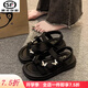 回力四季百搭不累腳法式?jīng)鲂钕募?025仙女風(fēng)配裙子蝴蝶時尚羅馬沙灘鞋 黑色 37 (240mm)