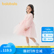 巴拉巴拉童裝兒童連衣裙女童裙子2025春裝新款小童洋氣網(wǎng)紗公主裙 紅色調(diào)00366 90