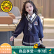 G.DUCKKIDS童裝女童春秋套裝兒童衣服中大童春裝學院風百褶裙兩件套女孩服裝 套裝【送領(lǐng)帶】 130 建議120-130cm7-8歲
