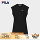 FILA 斐樂官方女裝針織連衣裙2025夏季新款時尚休閑無袖收腰裙子 正黑色-BK XL 175/92A/XL