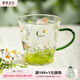 摩登主婦小枝蕁玻璃杯耐高溫果汁牛奶杯高顏值喝水杯2025新款杯子 小枝蕁玻璃把杯400ml-綠色