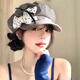 途尊可愛(ài)波點(diǎn)小狗格紋貝雷帽女春夏季薄款顯臉小八角帽大頭圍畫(huà)家帽子 黑白格紋 均碼