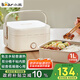 小熊（Bear）電熱飯盒 加熱飯盒 保溫飯盒 1.0L免注水便捷式低音恒溫不粘內(nèi)膽分隔飯盒DFH-D10Q1