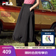 FILA 斐樂官方女士梭織裙2025夏季新款時尚休閑舒適半身裙一步裙 正黑色-BK M 165/66A/M