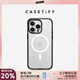 CASETIFY 基礎款透明防摔手機殼 適用iPhone16/15/14/Pro/Max 蘋果手機殼 透明黑框Magsafe iPhone 16 Pro Max
