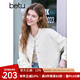 百圖betu女裝2025春季新款短外套盤扣提花國風(fēng)棒球服外套女2502T52 淺杏色 S