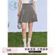 紫涵（ZIHAN）紫涵趣味紐扣百褶裙女夏季學院風A字高腰短裙顯瘦半身裙 灰色 L
