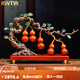 RWTW五福臨門葫蘆擺件新中式客廳酒柜玄關(guān)裝飾品喬遷新居禮品 大號(hào)(五福臨門紅色含實(shí)木底座)36