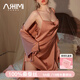 艾詩(shī)迷【100%桑蠶絲】品牌輕奢真絲睡裙女士純欲睡衣高開(kāi)叉家居服倆件套 豆沙色套裝 L 【115-125斤】