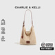 CHARLIE&KELLI CK品牌包包女包2025新款夏季編織包斜挎包單肩手拎包 米白色