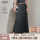 艾諾絲雅詩(shī)【商場(chǎng)同款】2025夏季新品高級(jí)灰魚(yú)尾長(zhǎng)裙半身裙女裝40423506 煙草灰 XL